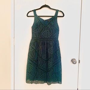 Ann Taylor Green Net evening wear dress